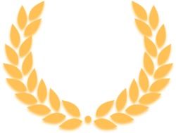 graphic image of a golden laurel wreath