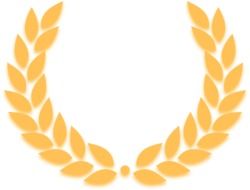 graphic image of a golden laurel wreath