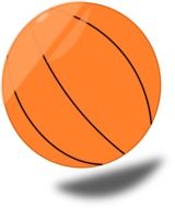 drawing of a basketball ball with stripes on a white background