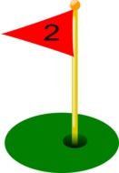 golf hole with red flag