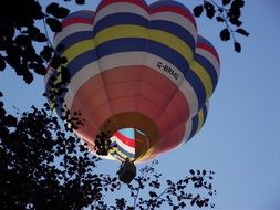 striped colorful hot air balloon