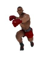 painted boxer in red gloves