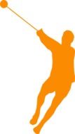 yellow symbol of a hammer throw