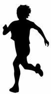 black silhouette of a running athlete drawing