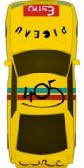 painted yellow sports car number 405