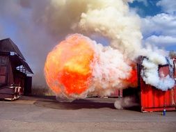 the fireball from the explosion