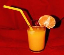 orange juice in the glass