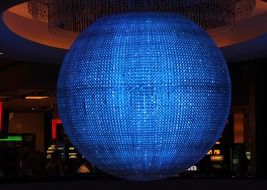 blue crystal ball glass