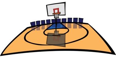 drawing of a basketball field