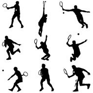 black silhouettes of different sports