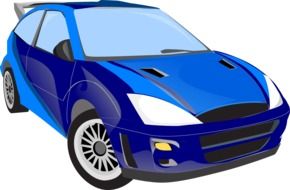shiny blue racing car, drawing