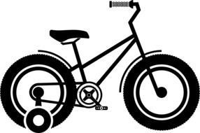 drawn black bike on a white background