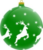 green christmas ball with reindeer