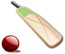 cricket bat and ball drawing