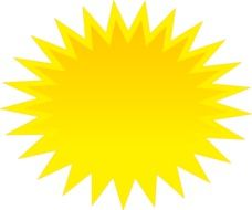 cartoon yellow shiny sun