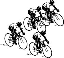 bike cyclists at competition, illustration