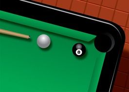 graphic image of a green billiard table