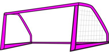 football goal with pink frame