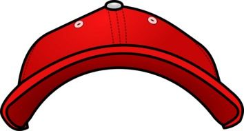 painted red baseball cap