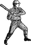 pencil-drawn baseball player