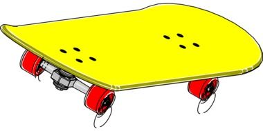 yellow skateboard drawing