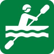 green square kayak sign