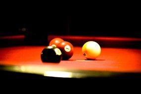 balls on a billiard table