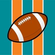 American ball on a background of orang stripes, miami, dolphins, florida