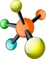 Clipart of colorful molecules