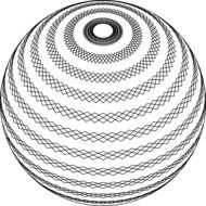Black and white drawing of the spiral sphere clipart