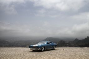 classic vintage car on a cloudy day