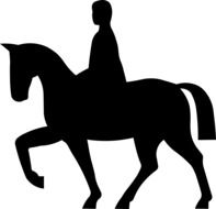 horse rider, black silhouette