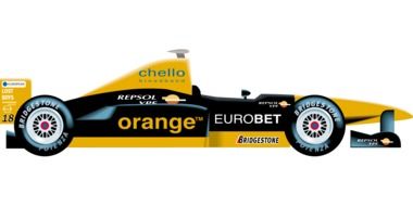 f1 car chella broadband, repsol, eurobet,bridgstone