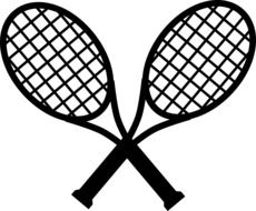 two tennis rackets, pictogram