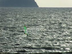 windsurfing in the sea