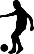 drawn black silhouette of a football player