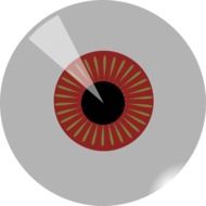 eyes with red iris drawing