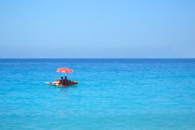 inflatable boat at sea
