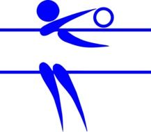 Blue icon of the player playing volleyball