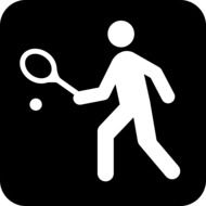 silhouette of a tennis player on a black background