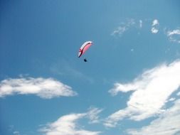 skydiver in the blue sky