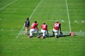 football team on the field