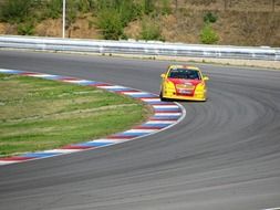 car on the edge of the track