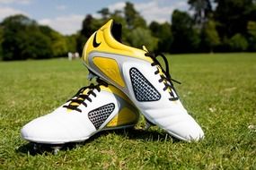 soccer shoes on green grass
