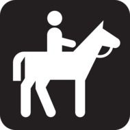 riding horse icon drawing