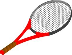 gray-red tennis racket