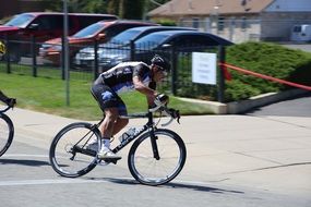 bike racer on the high speed