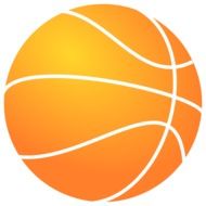 drawing of a basketball with white stripes