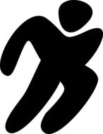 athlete running as a drawing