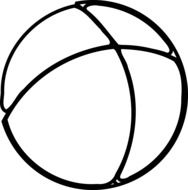 clipart of painted white volleyball